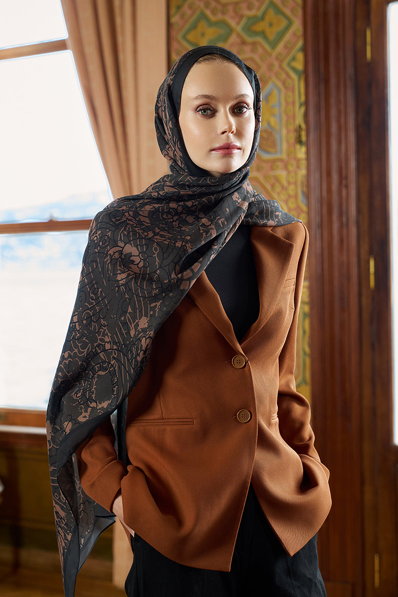 Pamuk İpek Floş Alyra Şal - Nefti