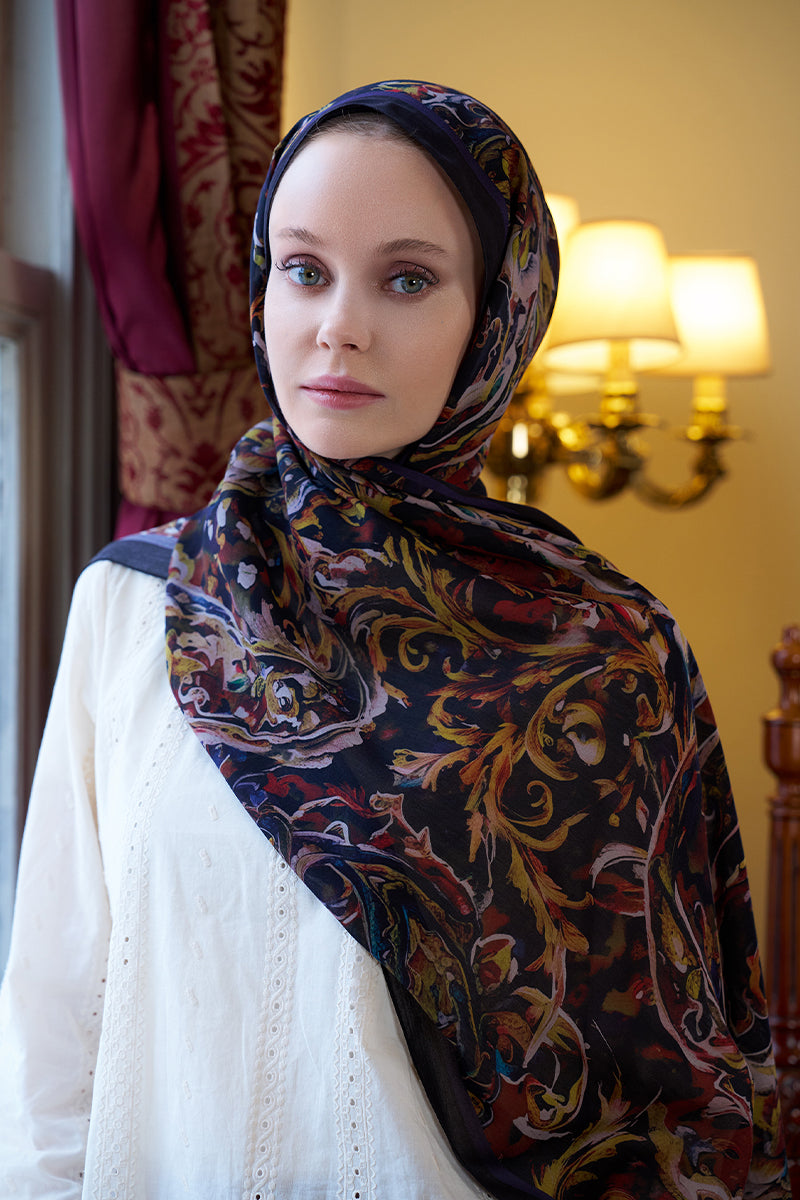 Cotton Silk Floss Grace Shawl - Dark Brown