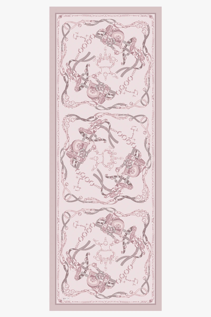 Floş Viskon Şal Harness Desen - Pembe