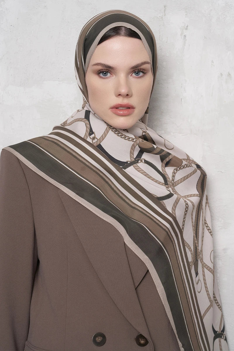 Floş Viskon Şal Reins Desen - Bej