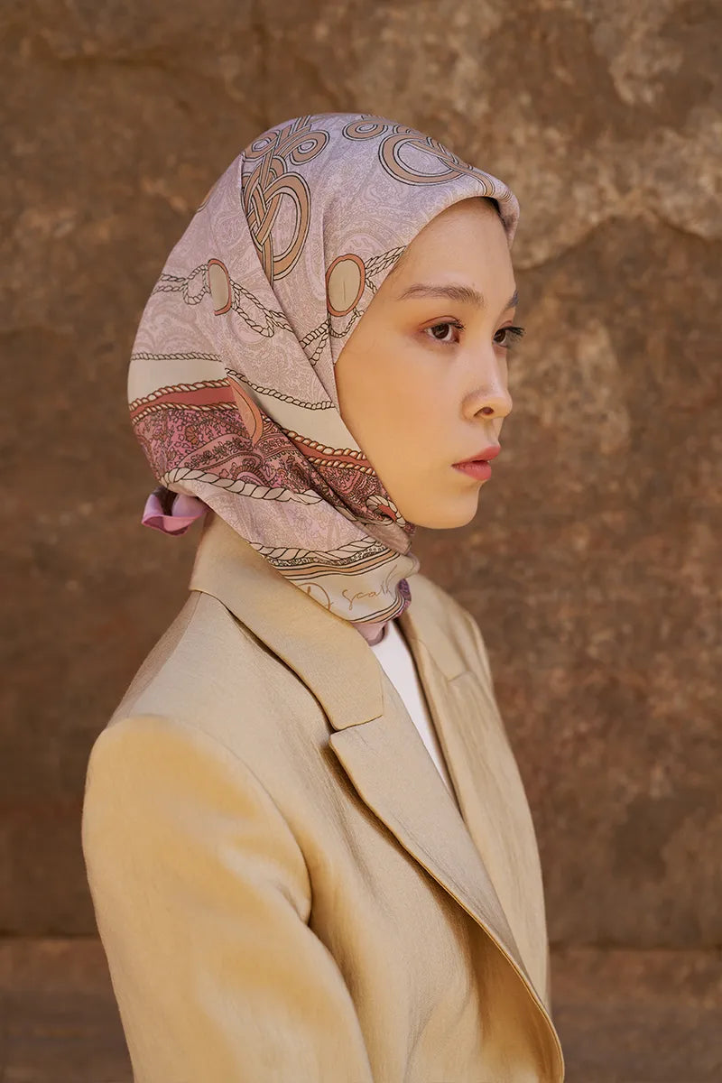 Glaze Braid Pattern Scarf - Pink