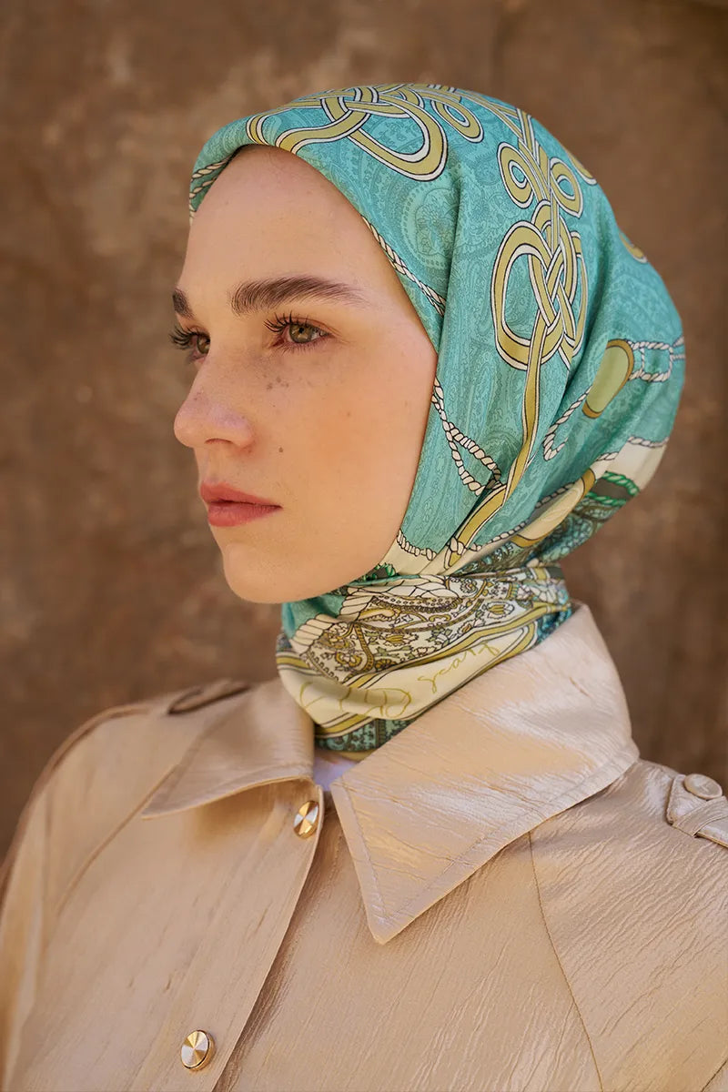 Glaze Braid Pattern Scarf - Yellow