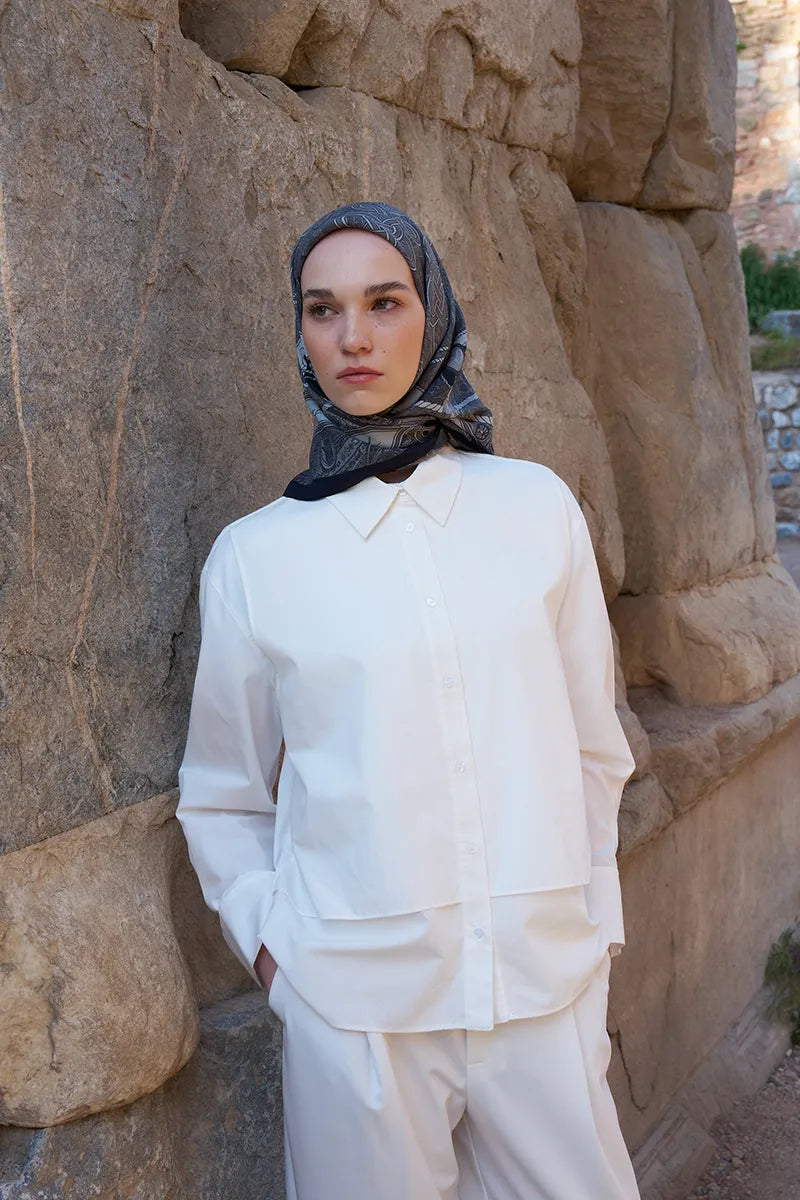 Glaze Braid Pattern Scarf - Black