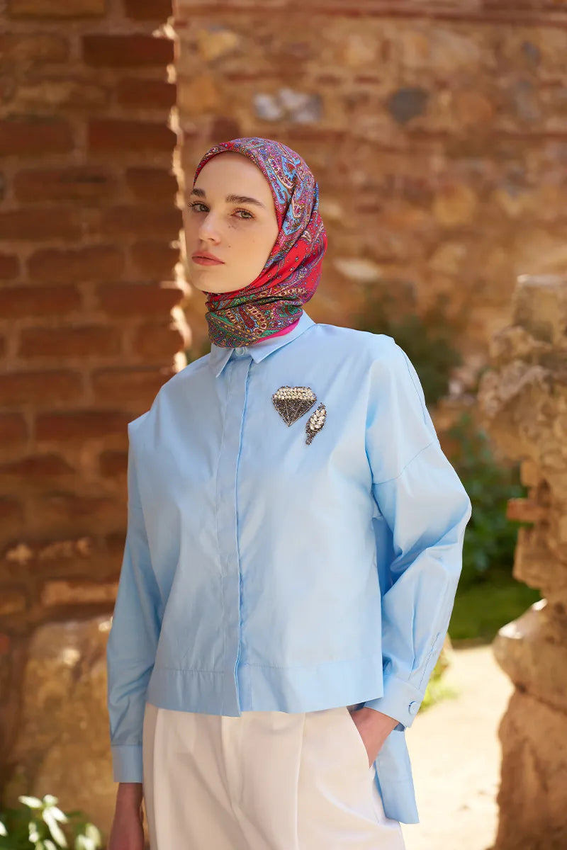 Glaze Endles Desen Eşarp - Pembe