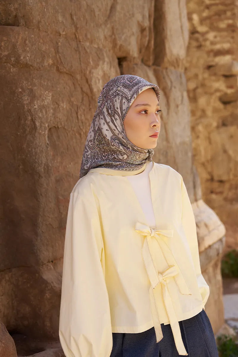 Glaze Endles Desen Eşarp - Sarı