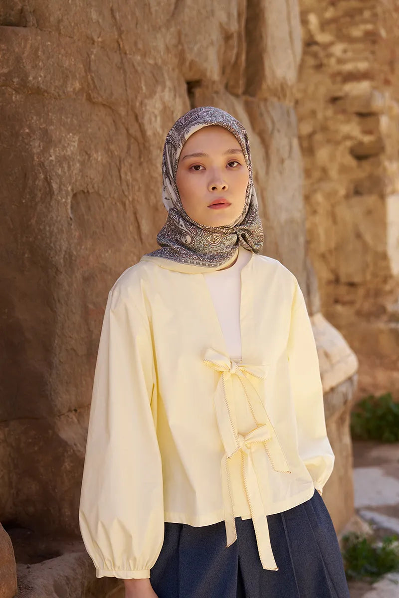 Glaze Endles Desen Eşarp - Sarı