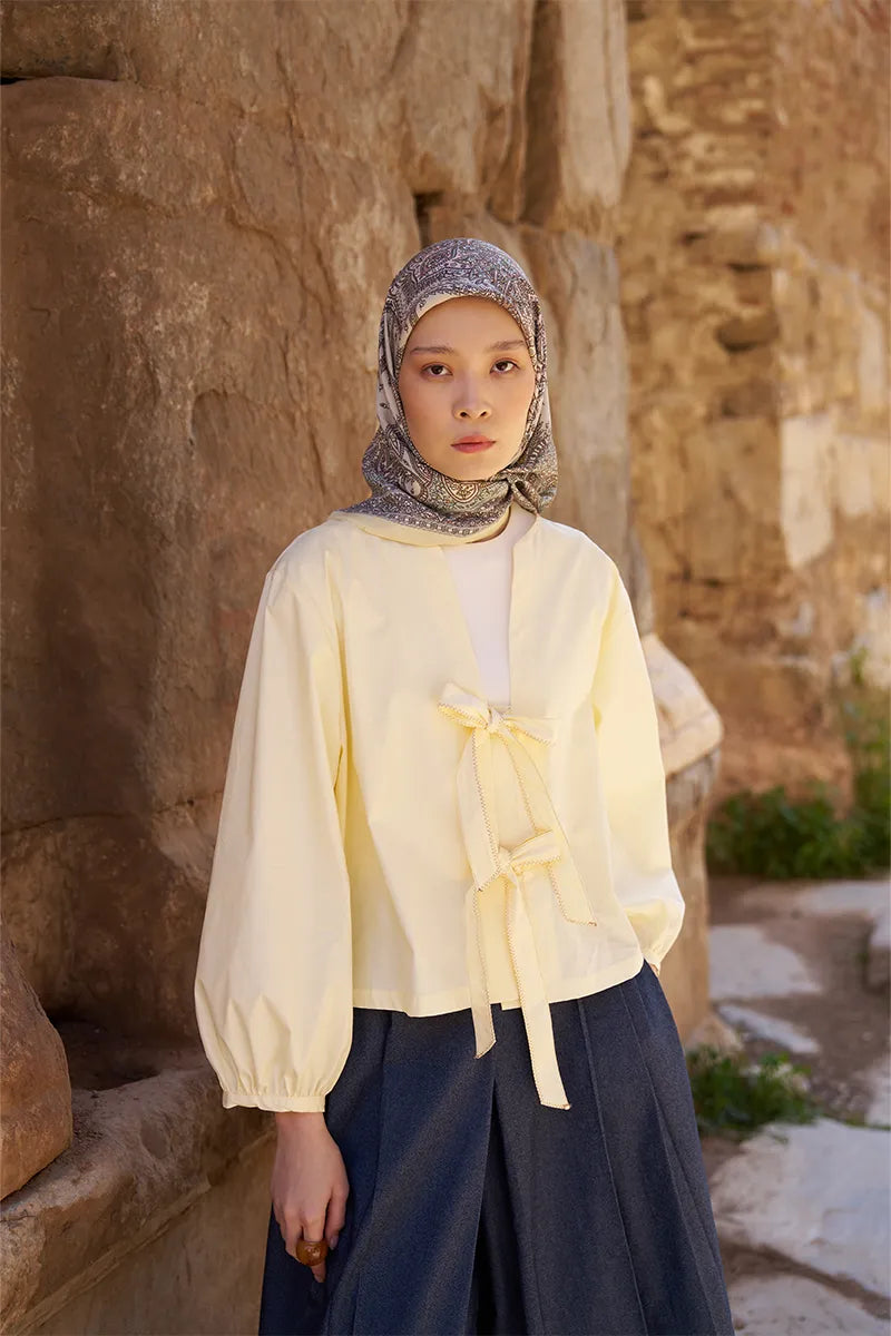 Glaze Endles Desen Eşarp - Sarı