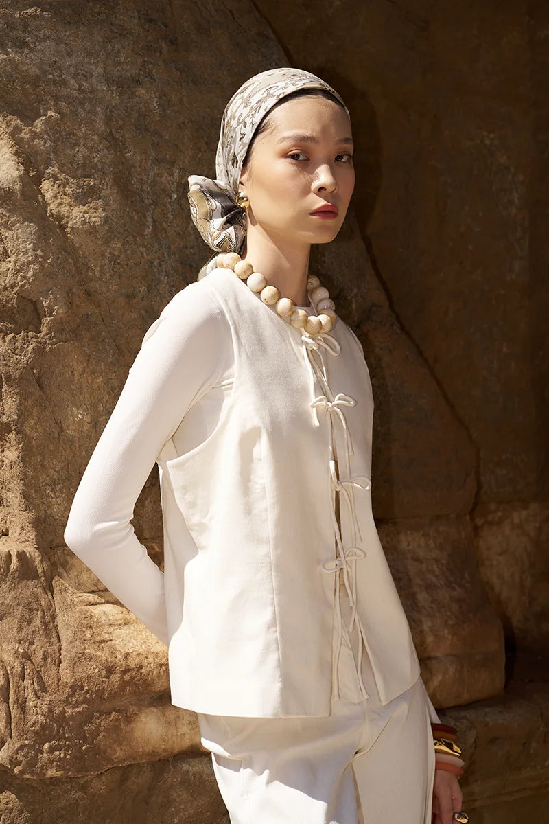 Glaze Mistral Desen Eşarp - Bej