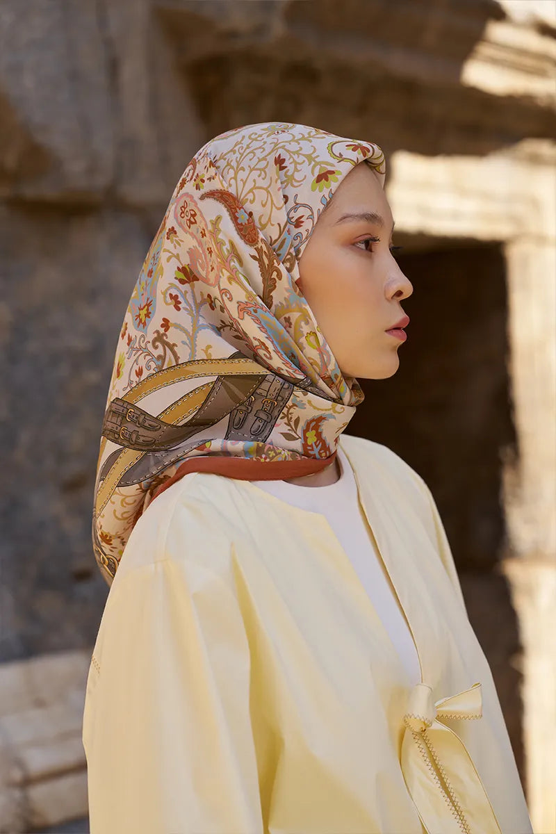 Glaze Mistral Desen Eşarp - Turuncu