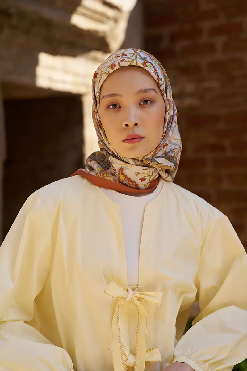 Glaze Mistral Desen Eşarp - Turuncu