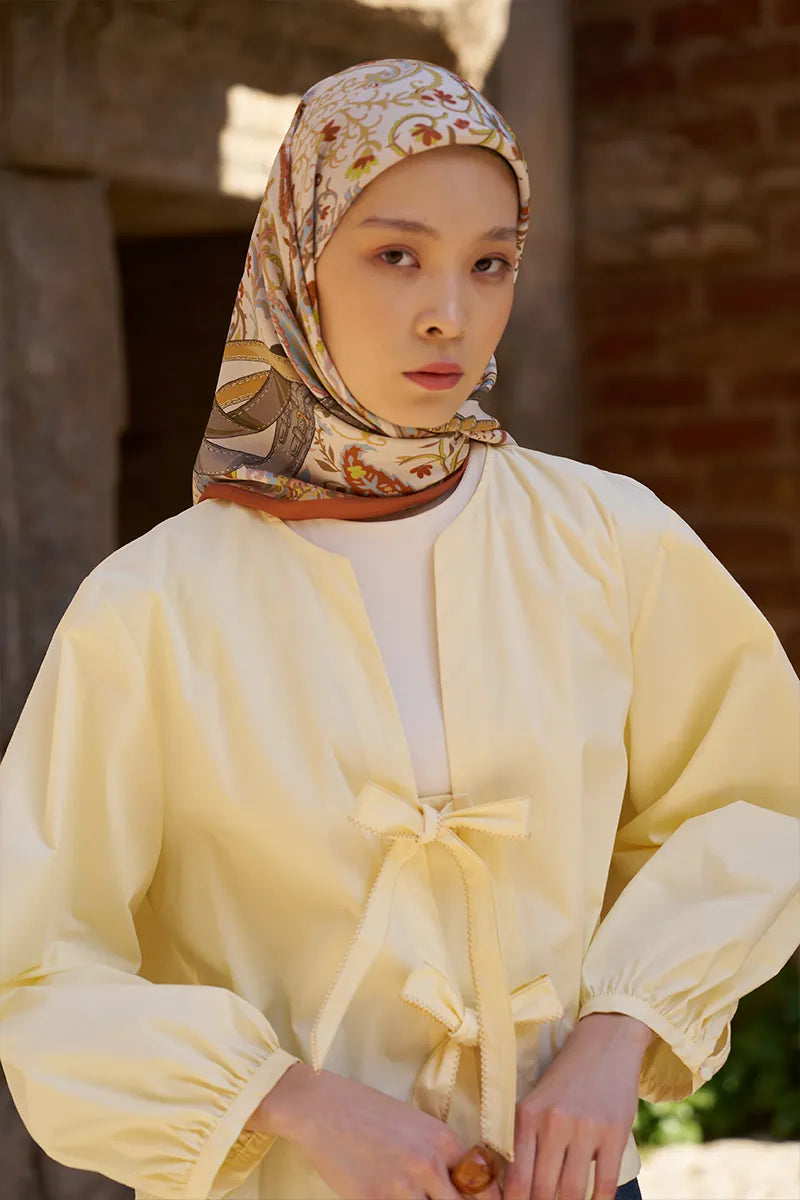 Glaze Mistral Desen Eşarp - Turuncu