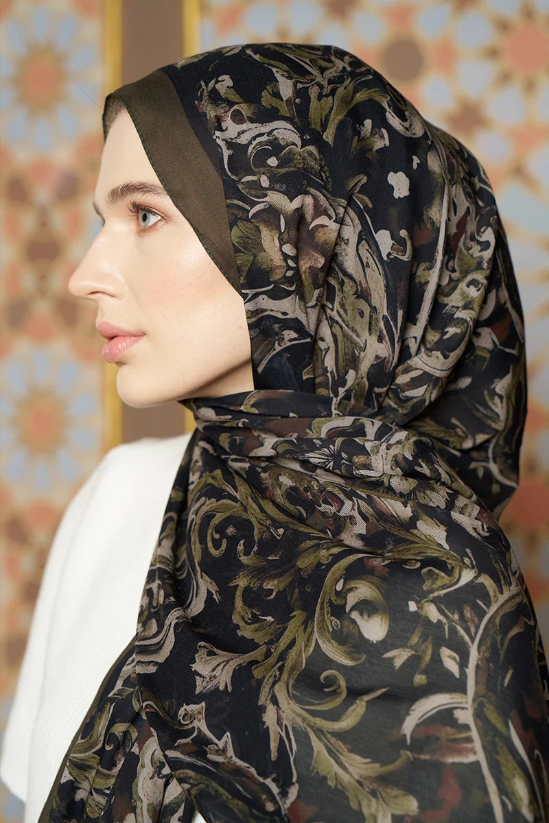 Pamuk İpek Floş Grace Şal - Nefti