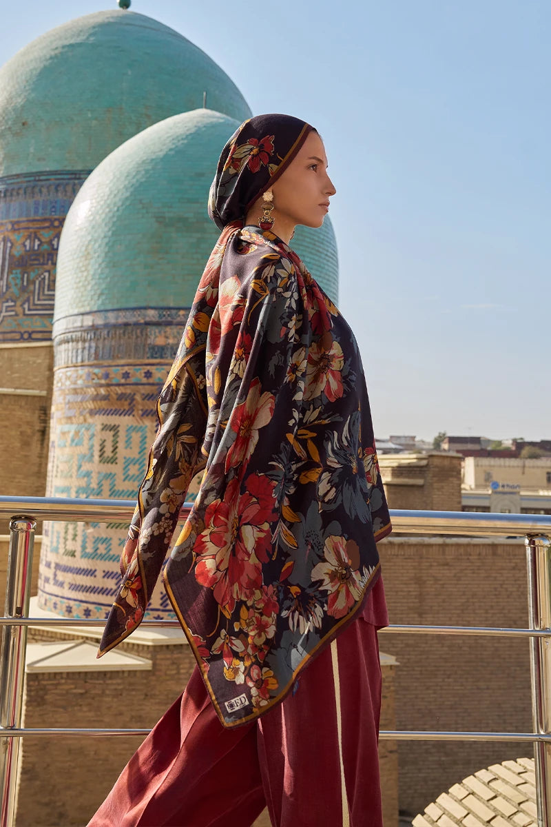 Gülzar Yün İpek Şal - Siyah