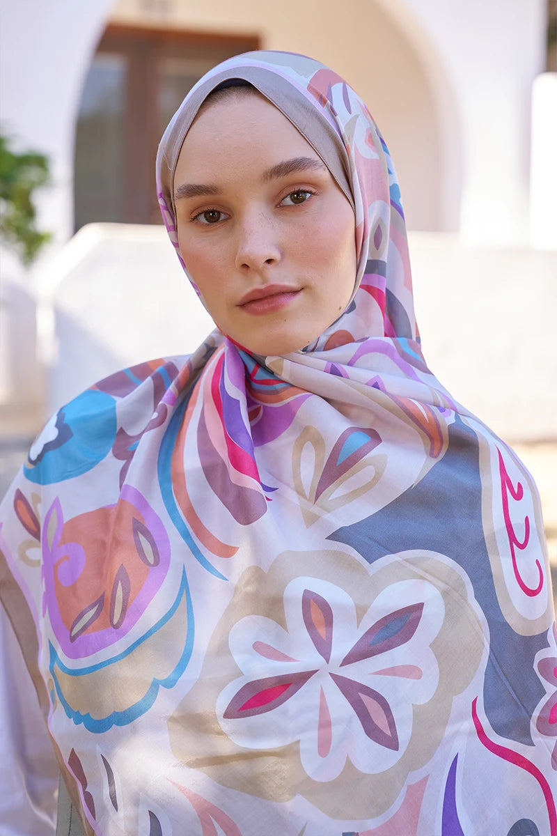 Inspired Density Pattern Shawl - Beige