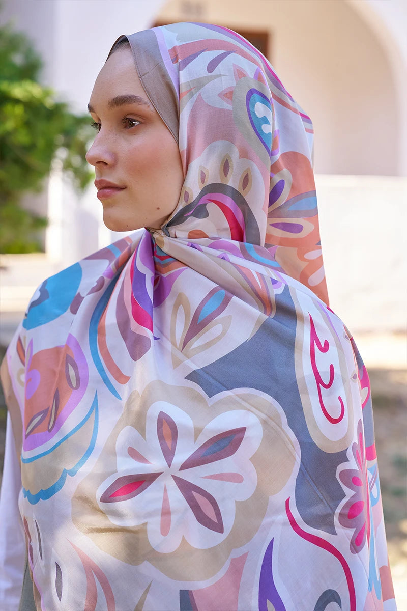 Inspired Density Pattern Shawl - Beige