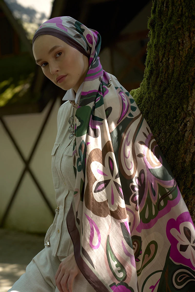 Inspired Density Pattern Shawl - Purple