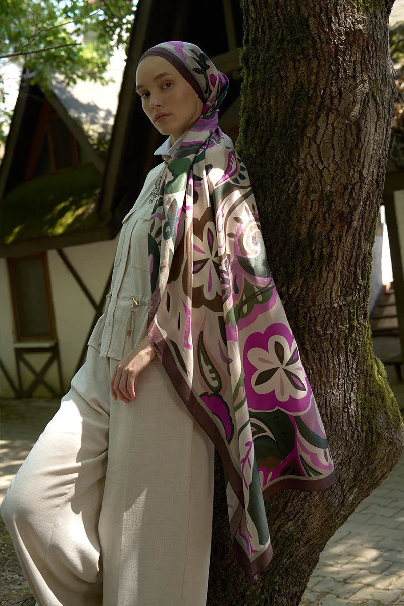 Inspired Density Pattern Shawl - Purple