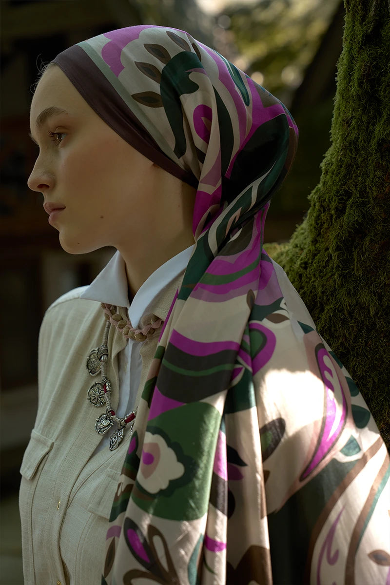 Inspired Density Pattern Shawl - Purple