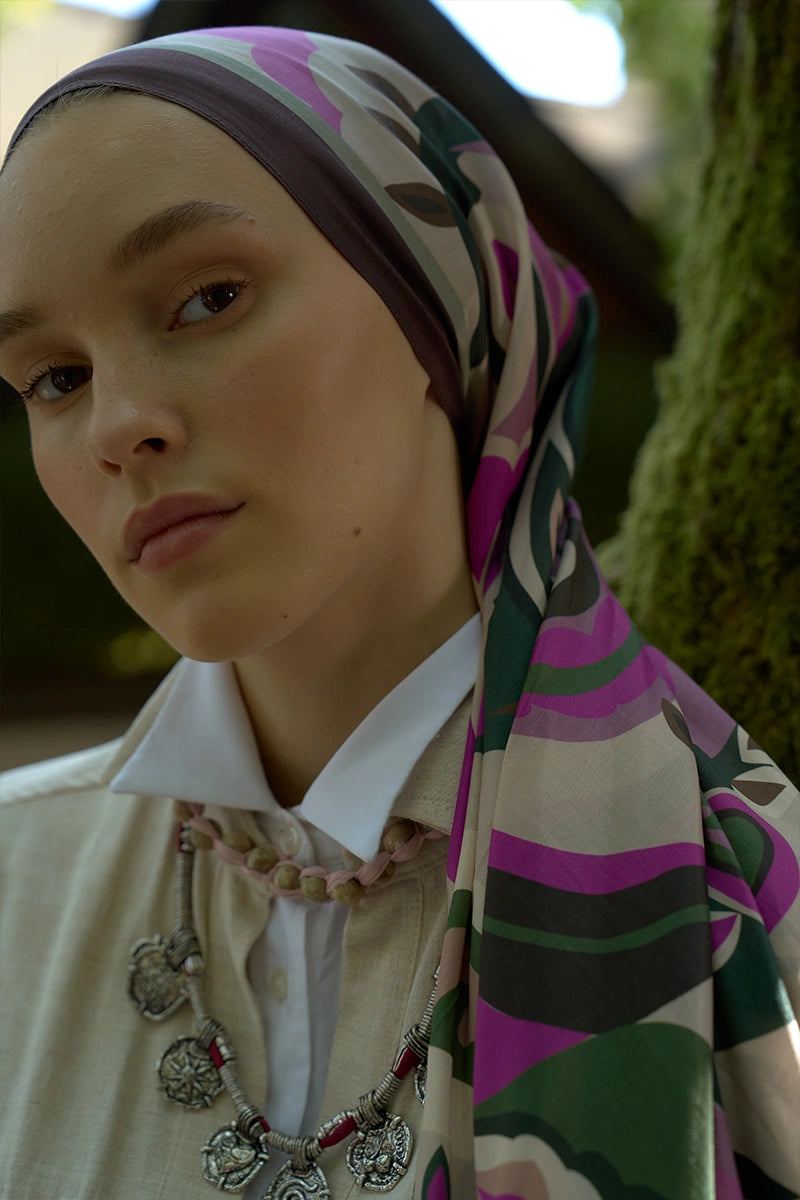 Inspired Density Pattern Shawl - Purple