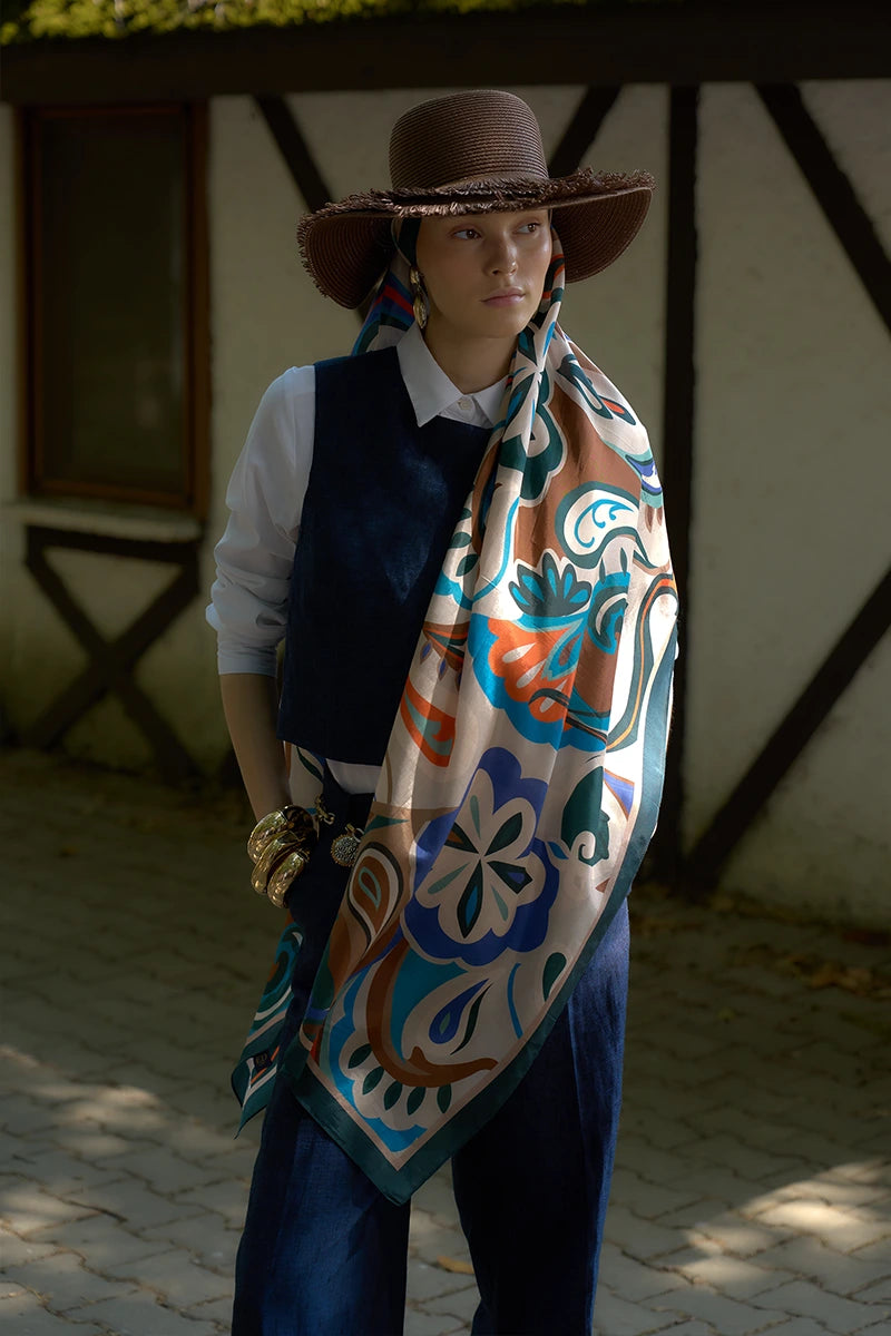Inspired Density Pattern Shawl - Emerald Green