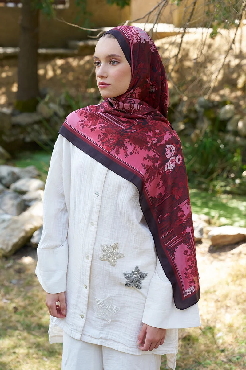 Inspired Esperanza Pattern Shawl - Claret Red