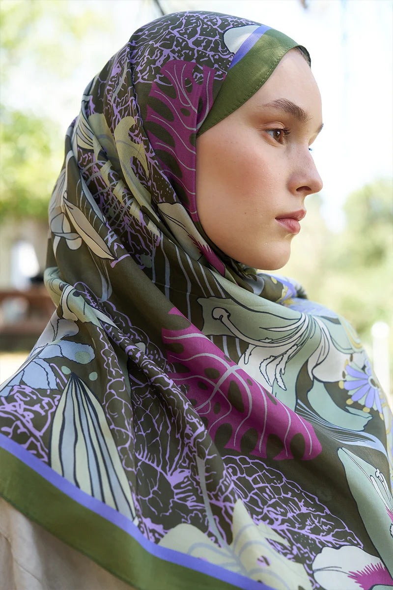 Inspired Fierra Pattern Shawl - Khaki