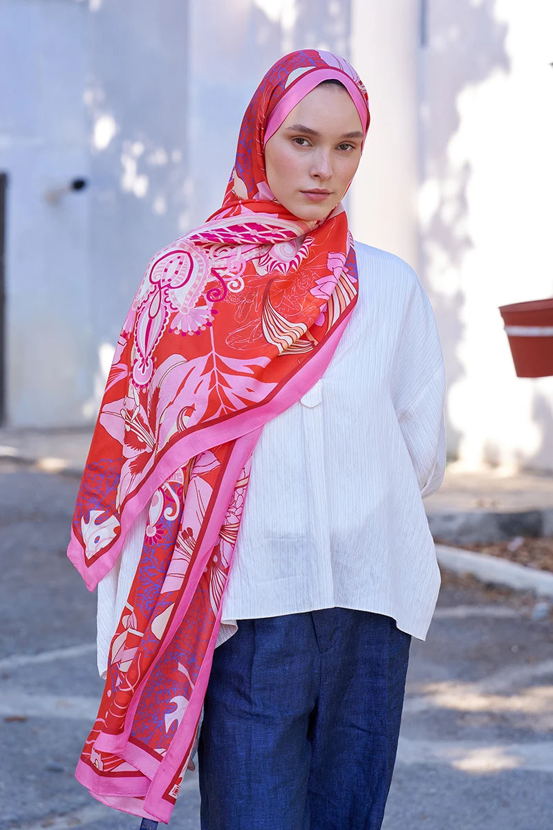 Inspired Fierra Pattern Shawl - Pink