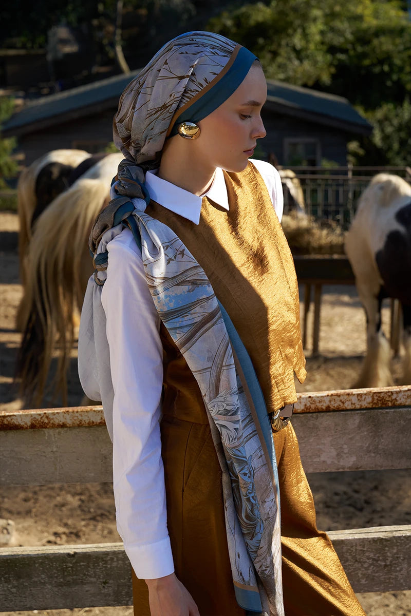 Inspired Marin Desen Şal - Mavi