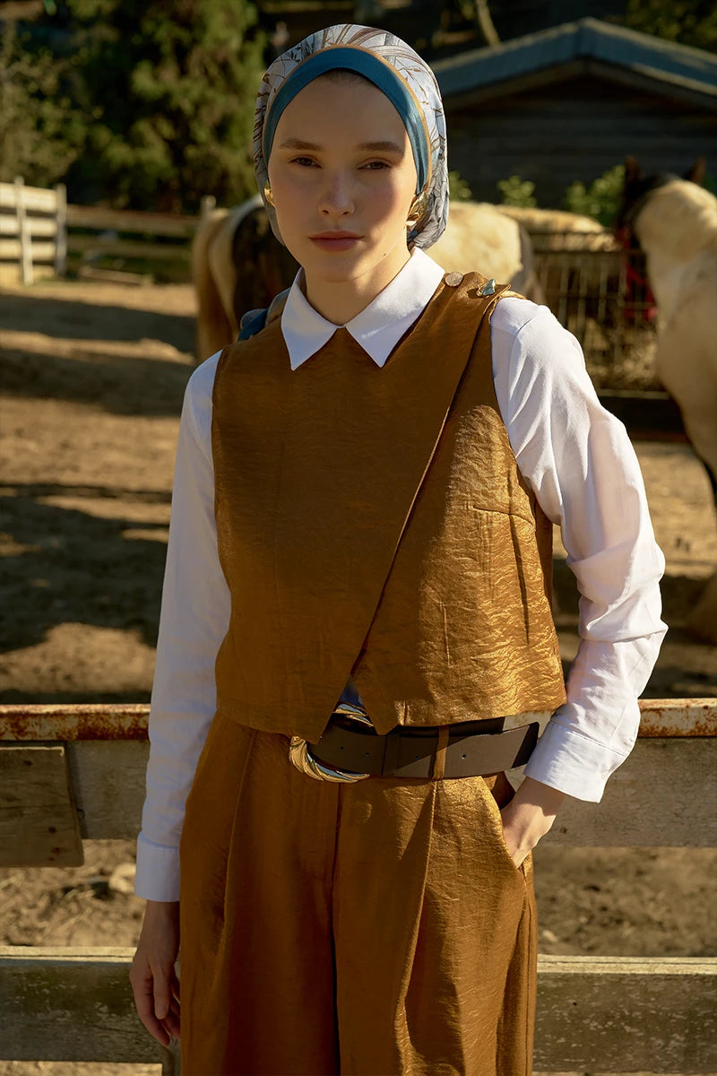 Inspired Marine Pattern Shawl - Blue