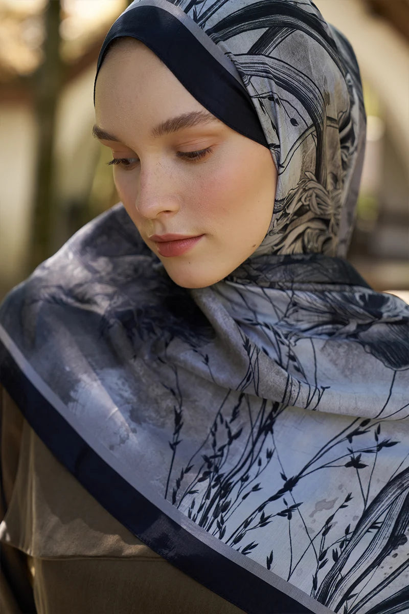 Inspired Marine Pattern Shawl - Black
