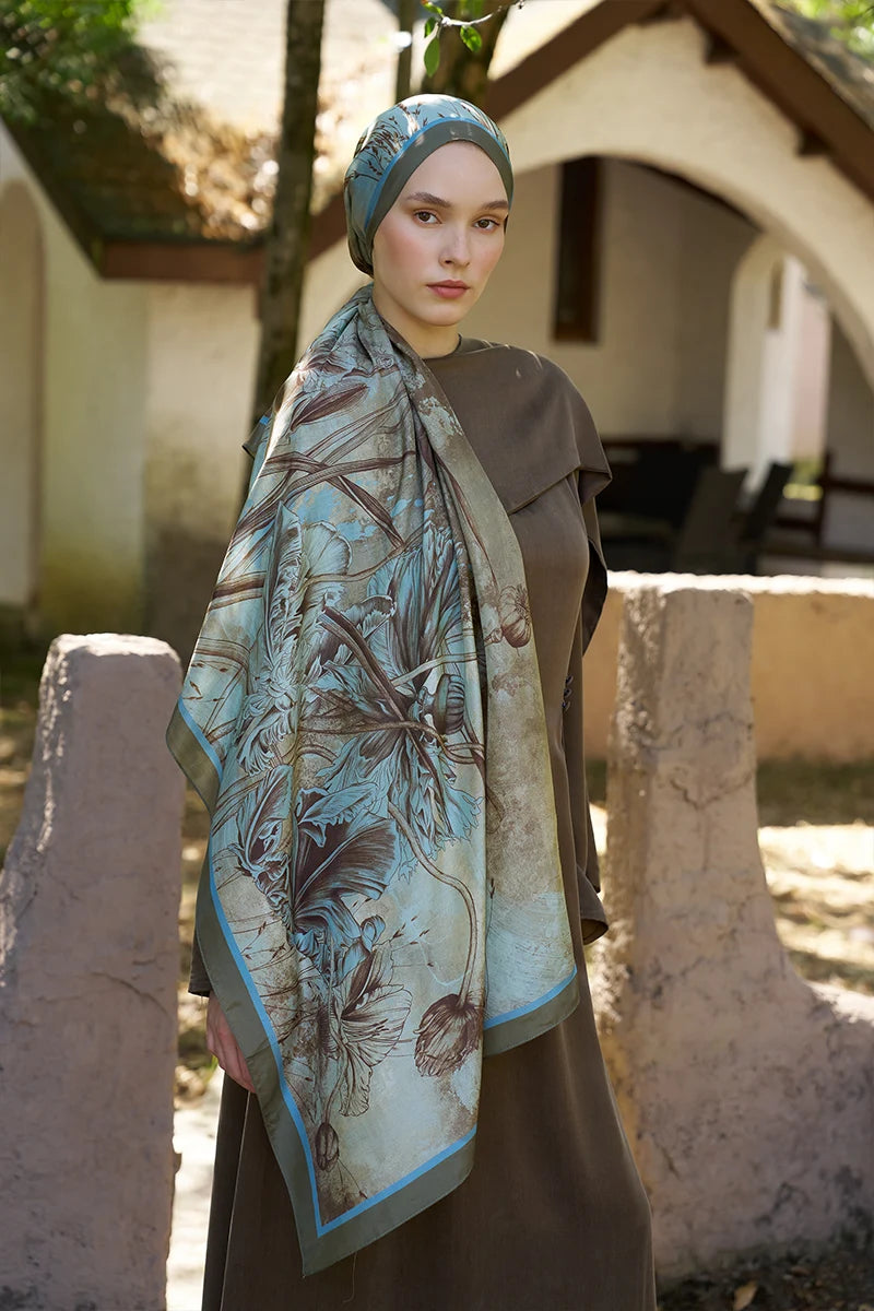 Inspired Marine Pattern Shawl - Green