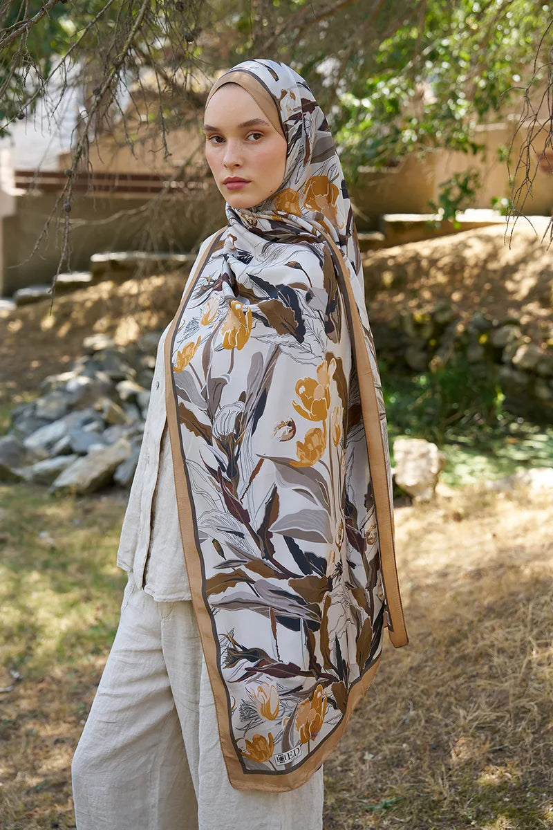 Inspired Muse Pattern Shawl - Beige