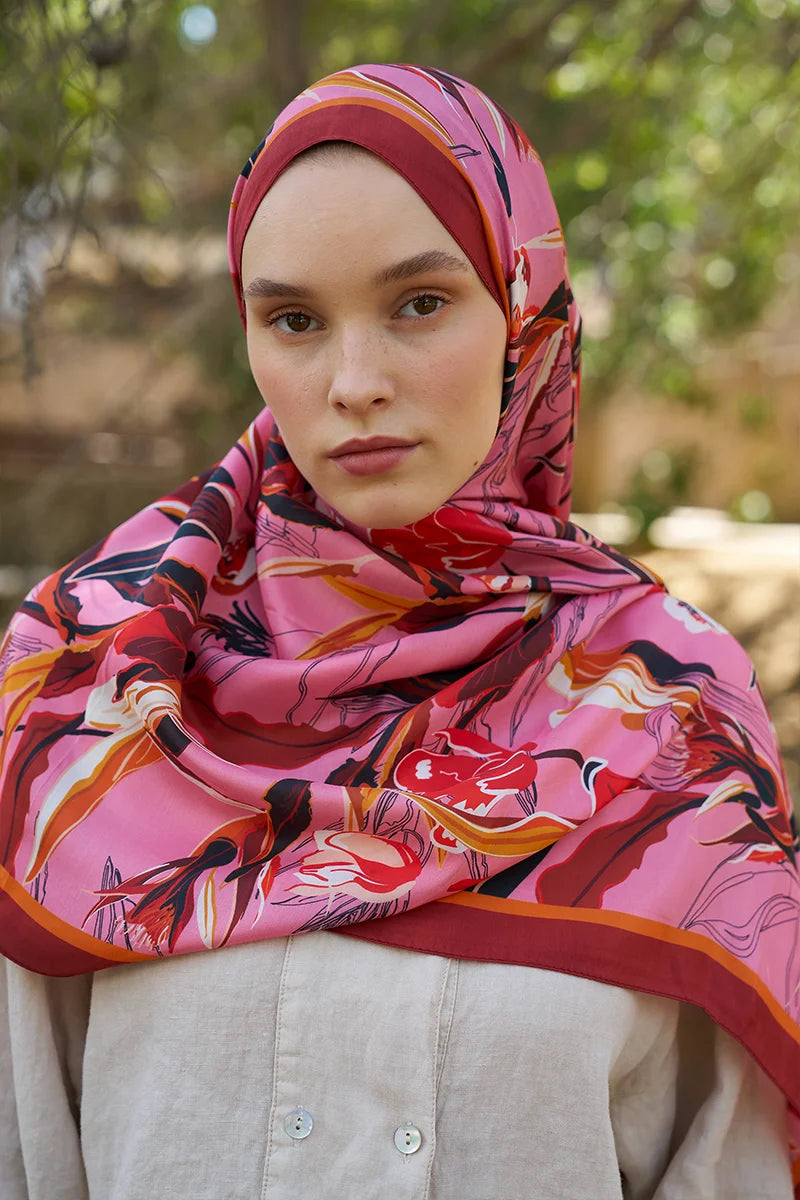 Inspired Muse Patterned Shawl - Terracotta