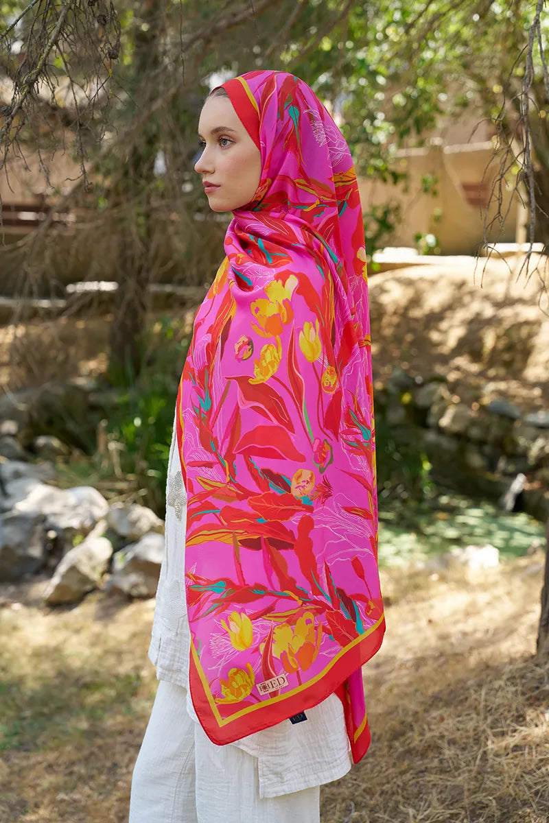 Inspired Muse Patterned Shawl - Pink