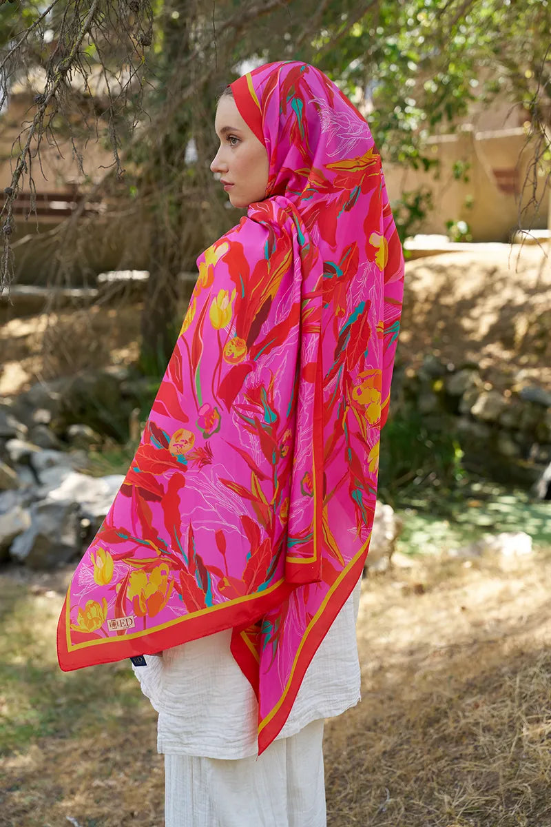 Inspired Muse Patterned Shawl - Pink