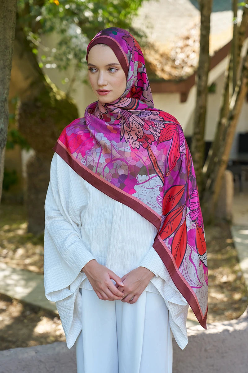 Inspired Velarose Pattern Shawl - Burgundy