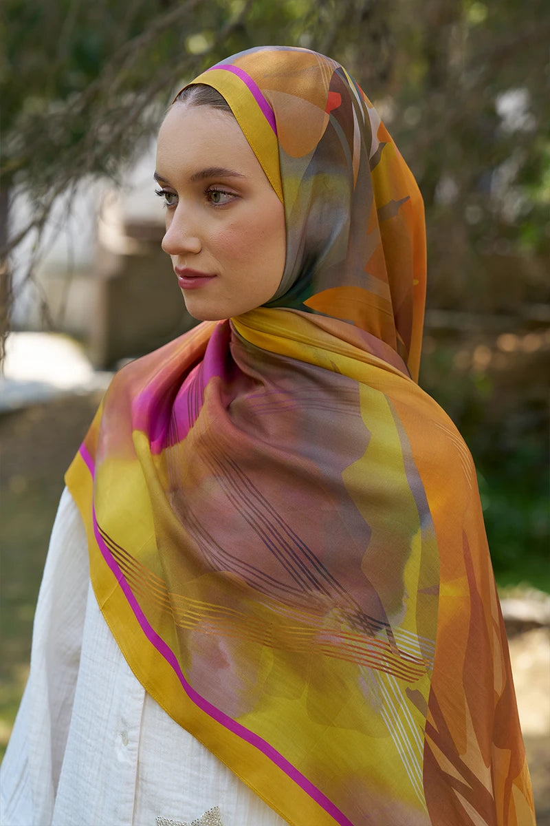 Inspired Volen Desen Şal - Hardal