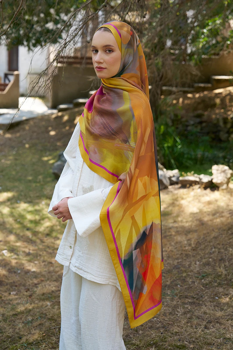 Inspired Volen Desen Şal - Hardal
