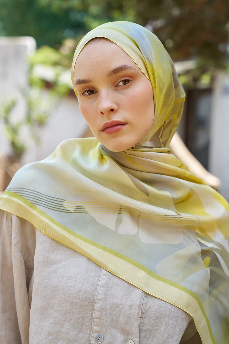 Inspired Volen Pattern Shawl - Yellow