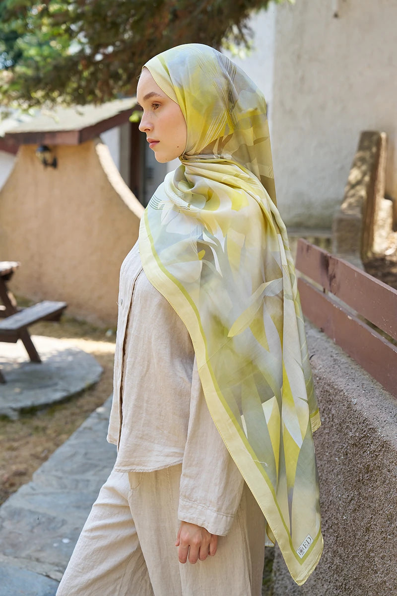Inspired Volen Pattern Shawl - Yellow