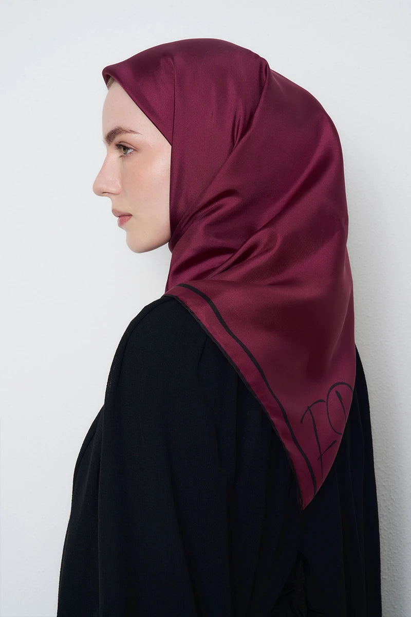 Twill İpek Eşarp - Bordo