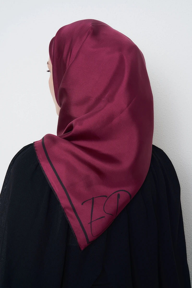 Twill İpek Eşarp - Bordo