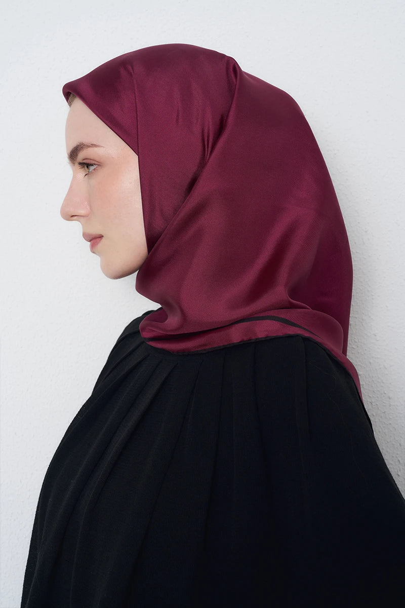 Twill İpek Eşarp - Bordo