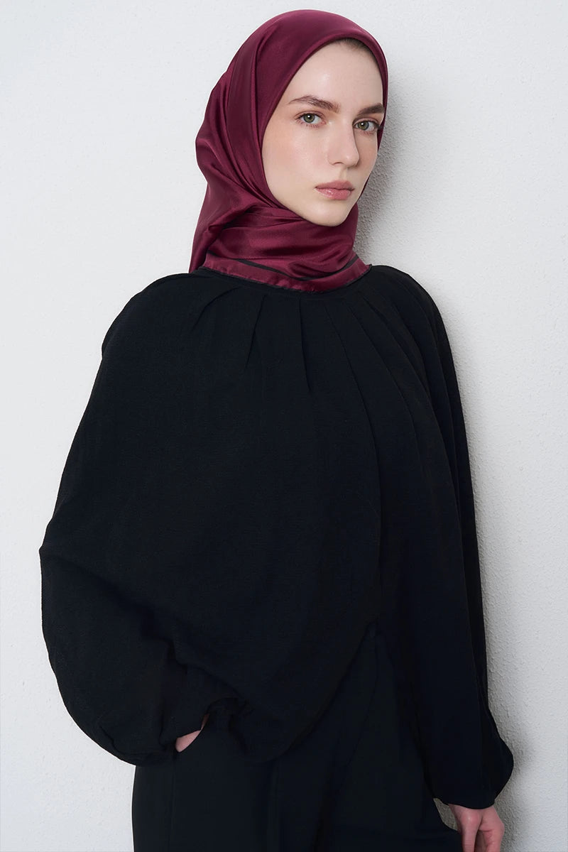 Twill İpek Eşarp - Bordo