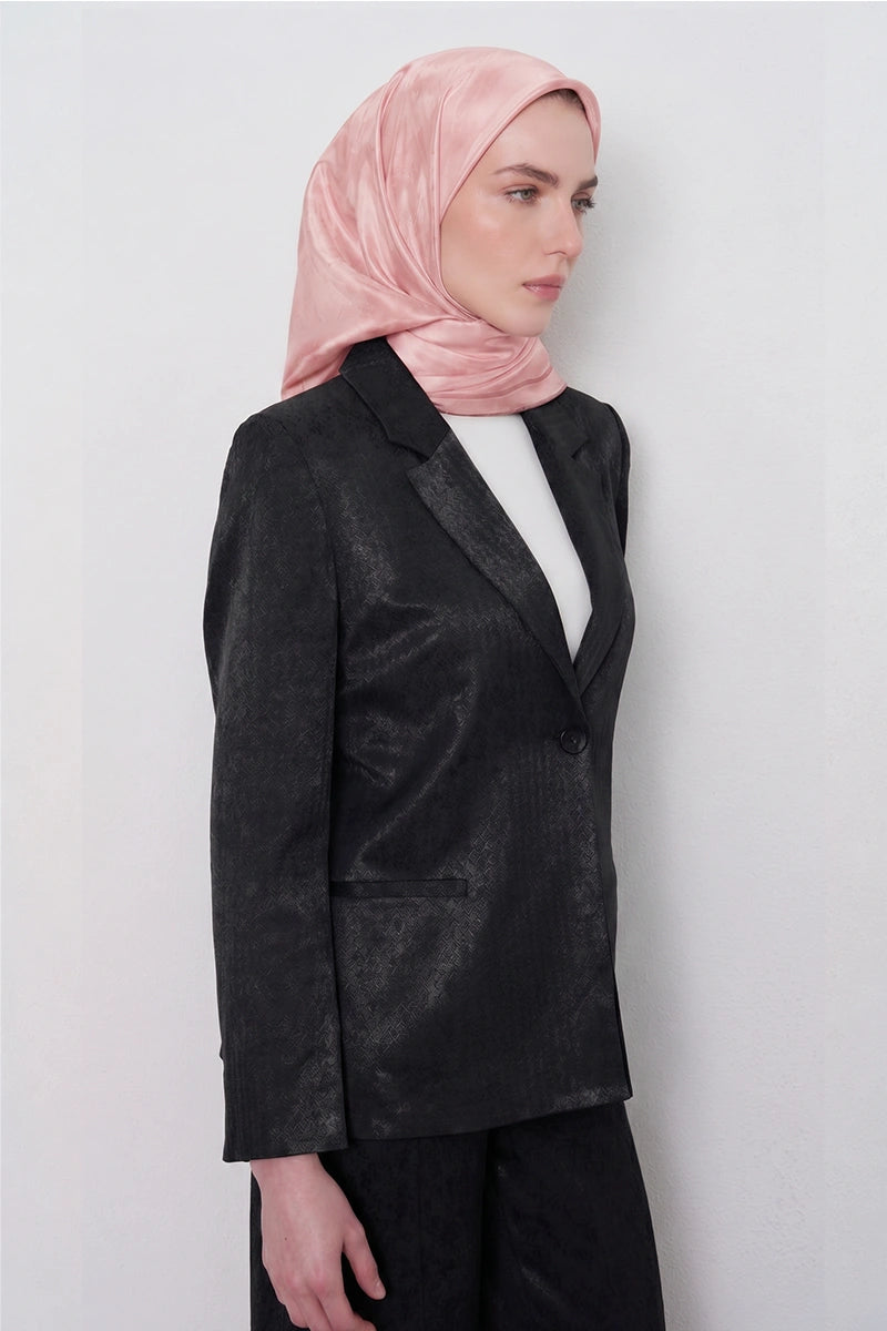İpeksi Jakar Şal Zikzak Desen - Pembe