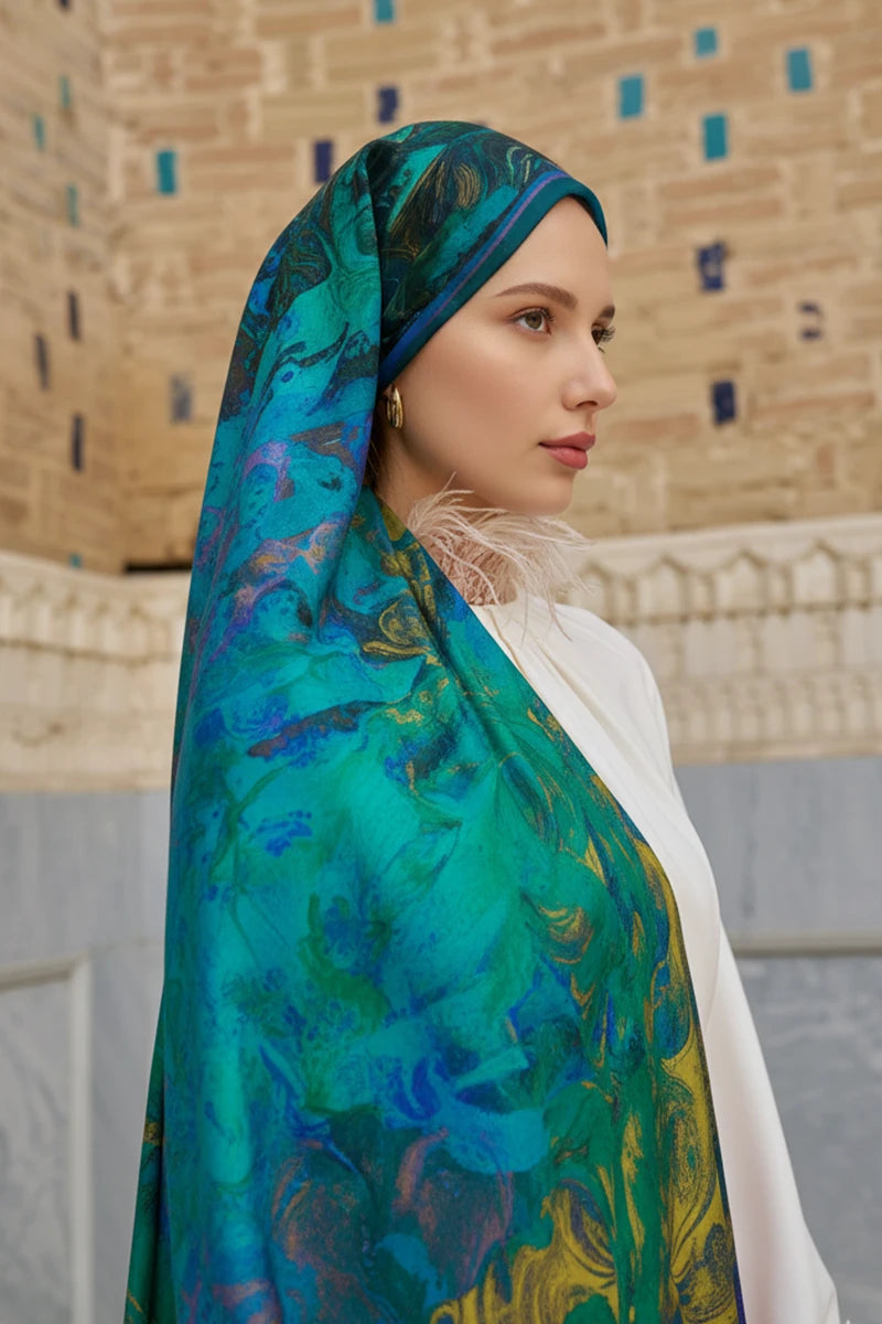 Leyal Yün İpek Şal - Mor