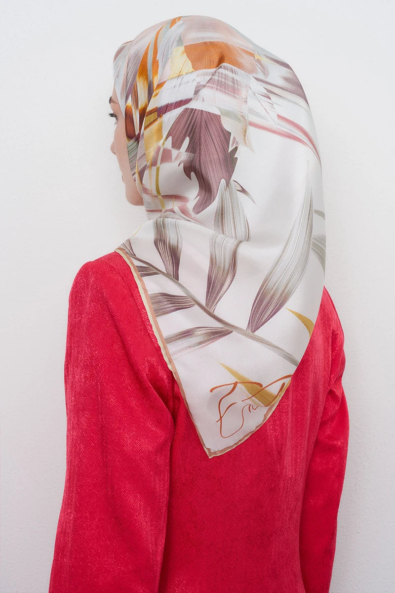 Leyl Twill İpek Eşarp - Sarı