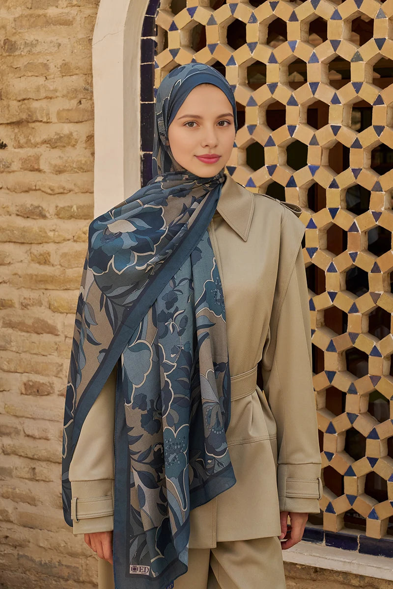 Lover Pamuk Modal Şal - Lacivert