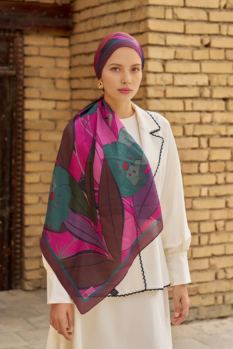 Marigold Floss Viscose Shawl - Plum