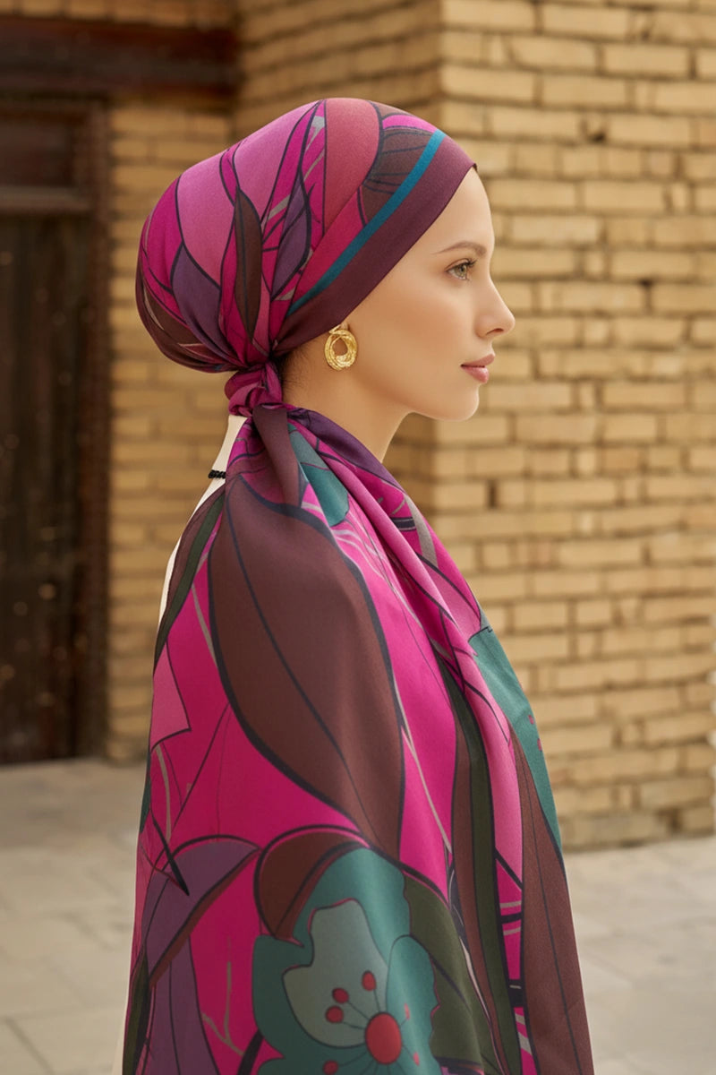 Marigold Floss Viscose Shawl - Plum